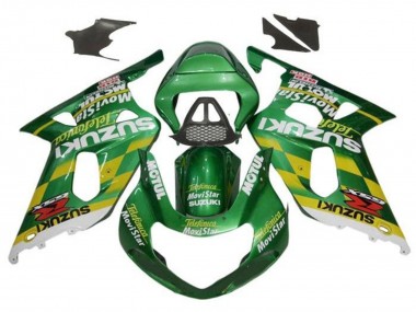 2000-2002 Green Yellow White Motul Suzuki GSXR1000 Motorcycle Fairings