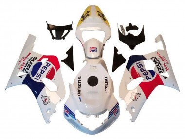 2000-2002 White Red Blue Pepsi Suzuki GSXR1000 Motorcycle Fairings