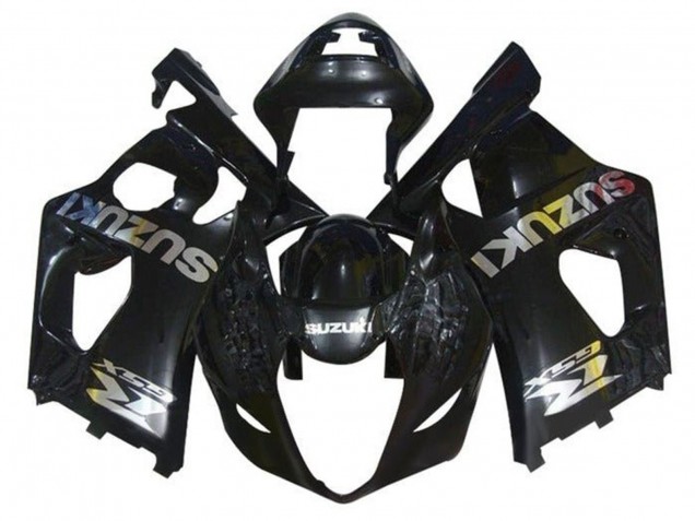 2003-2004 Glossy Black Chrome Suzuki GSXR 1000 Motorcycle Fairings