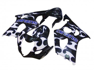 2003-2004 Black White Blue Tribal Suzuki GSXR 1000 Motorcycle Fairings