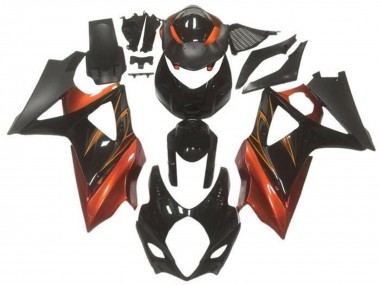 2005-2006 Glossy Black Matte Black Orange Suzuki GSXR 1000 Motorcycle Fairings