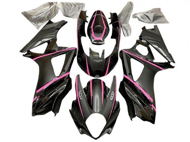 2005-2006 Glossy Black Matte Black Pink Suzuki GSXR 1000 Motorcycle Fairings