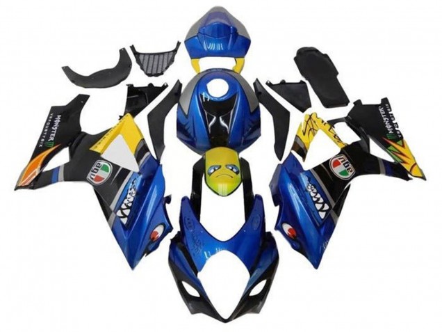 2005-2006 Blue Yellow Black Shark Suzuki GSXR 1000 Motorcycle Fairings