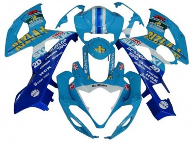 2005-2006 Blue White Stripe Rizla Suzuki GSXR 1000 Motorcycle Fairings