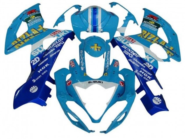 2005-2006 Blue White Stripe Rizla Suzuki GSXR 1000 Motorcycle Fairings