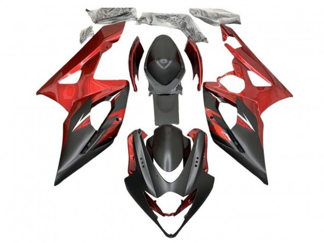 2005-2006 Candy Red Matte Black Suzuki GSXR 1000 Motorcycle Fairings