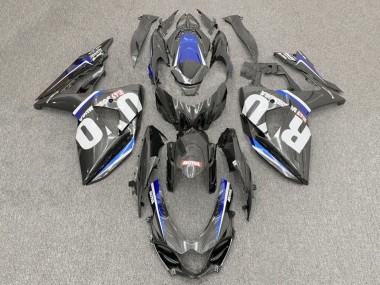 2017-2024 Faux Carbon Fiber White Blue Suzuki GSXR1000 Motorcycle Fairings