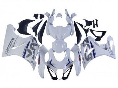 2017-2024 White Silver Blue Suzuki GSXR1000 Motorcycle Fairings