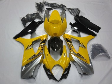 2007-2008 Yellow Silver Black Suzuki GSXR 1000 Motorcycle Fairings