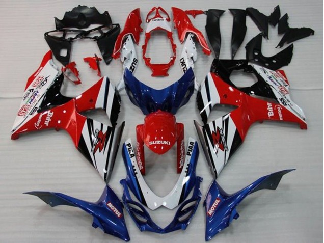 2009-2016 WhiteRed Blue Black Stripe Suzuki GSXR 1000 Motorcycle Fairings