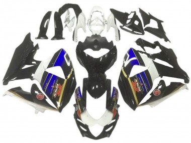 2009-2016 White Blue Black Gold Stripe Suzuki GSXR 1000 Motorcycle Fairings