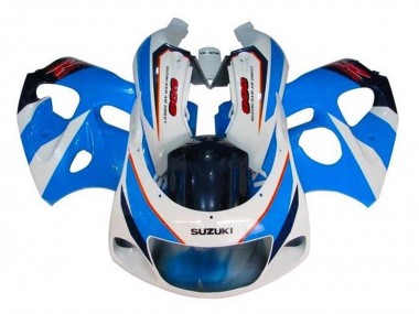 1996-2000 Blue White Red Suzuki GSXR 600 / GSXR 750 Motorcycle Fairings