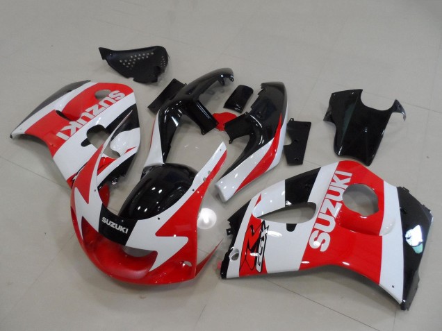 1996-2000 Red White Black Suzuki GSXR 600 / GSXR 750 Motorcycle Fairings