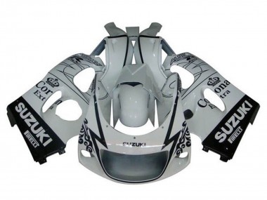 1996-2000 White Black Tribal Corona Suzuki GSXR 600 / GSXR 750 Motorcycle Fairings
