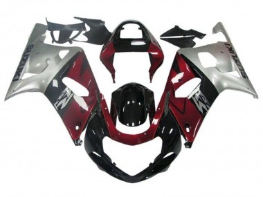 2001-2003 Silver Red Glossy Black Suzuki GSXR 600 / GSXR 750 Motorcycle Fairing