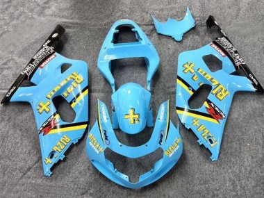 2001-2003 Light Blue Yellow Black Black Rizla Suzuki GSXR 600 / GSXR 750 Motorcycle Fairings
