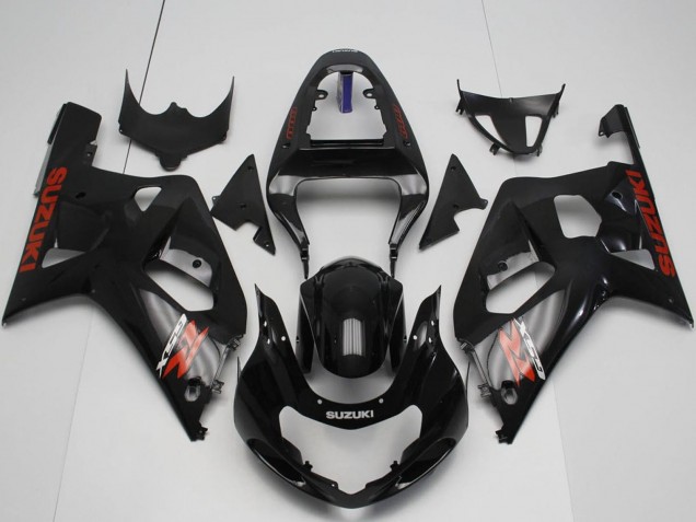2001-2003 Glossy Black Red Suzuki GSXR 600 / GSXR 750 Motorcycle Fairings