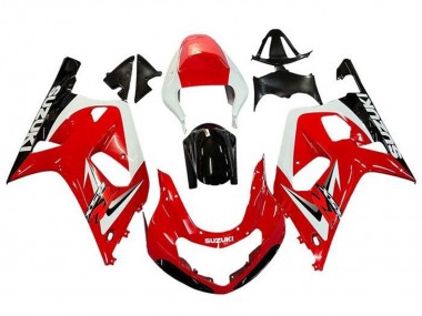 2001-2003 Red White Glossy Black Suzuki GSXR 600 / GSXR 750 Motorcycle Fairings