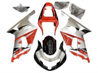 2001-2003 Silver Red Glossy Black Suzuki GSXR 600 / GSXR 750 Motorcycle Fairings