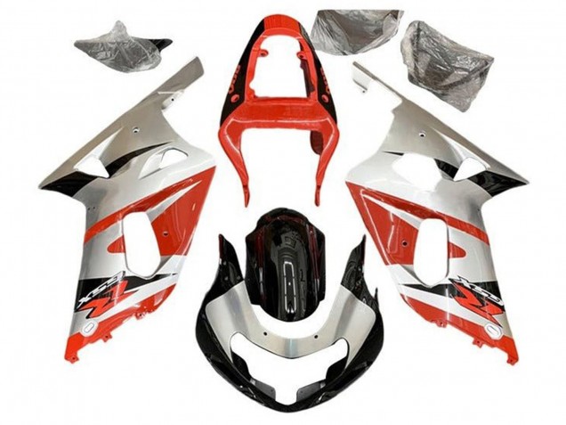 2001-2003 Silver Red Glossy Black Suzuki GSXR 600 / GSXR 750 Motorcycle Fairings