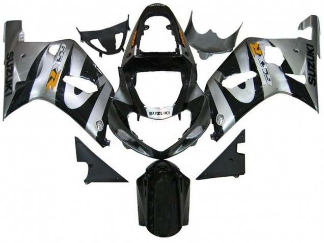 2001-2003 Silver Black Yellow Suzuki GSXR 600 / GSXR 750 Motorcycle Fairings