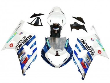 2001-2003 White Blue Stripe Red Black Suzuki GSXR 600 / GSXR 750 Motorcycle Fairings