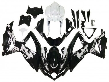 2008-2010 White Glossy Black Leyla Suzuki GSXR 600 / GSXR 750 Motorcycle Fairings