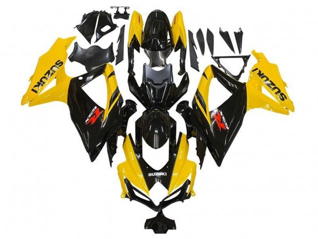 2008-2010 Yellow Glossy Black Red Suzuki GSXR 600 / GSXR 750 Motorcycle Fairings