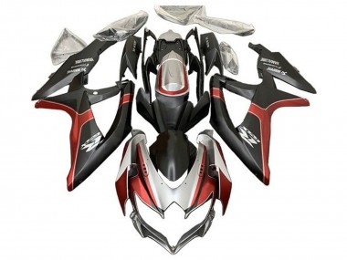 2008-2010 Silver Red Matte Black Suzuki GSXR 600 / GSXR 750 Motorcycle Fairings