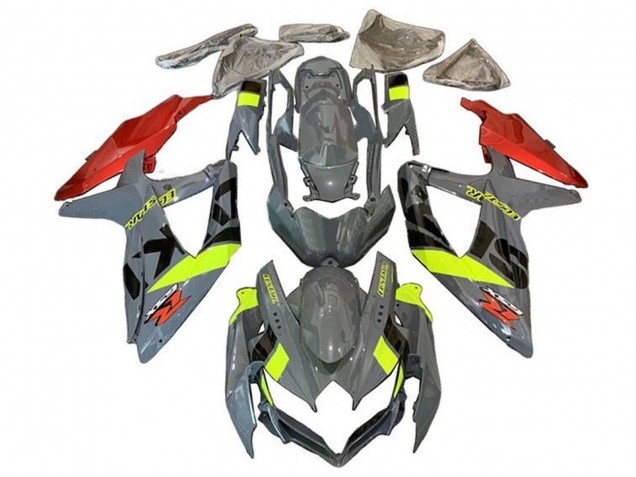 2008-2010 Nardo Grey Neon Yellow Red Black Suzuki GSXR 600 / GSXR 750 Motorcycle Fairings