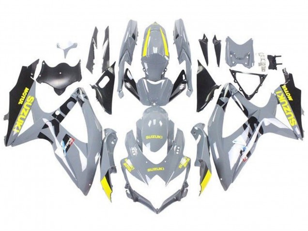 2008-2010 Nardo Grey Yellow Black Suzuki GSXR 600 / GSXR 750 Motorcycle Fairings