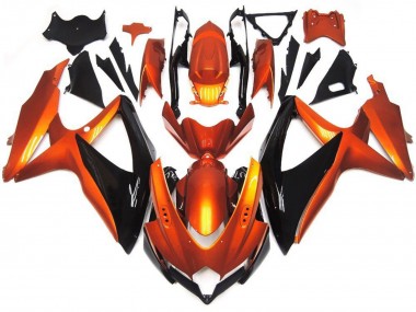 2008-2010 Orange Black Suzuki GSXR 600 / GSXR 750 Motorcycle Fairings