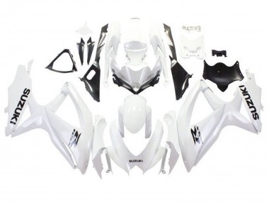 2008-2010 White Black Suzuki GSXR 600 / GSXR 750 Motorcycle Fairings