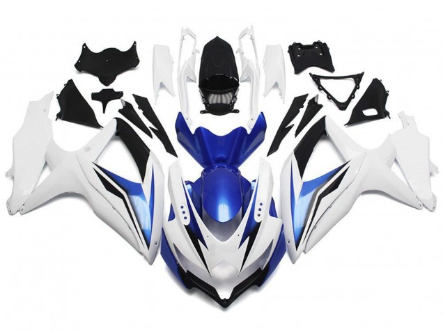 2008-2010 White Blue Black Suzuki GSXR 600 / GSXR 750 Motorcycle Fairing