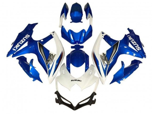 2008-2010 White Blue Silver Suzuki GSXR 600 / GSXR 750 Motorcycle Fairings