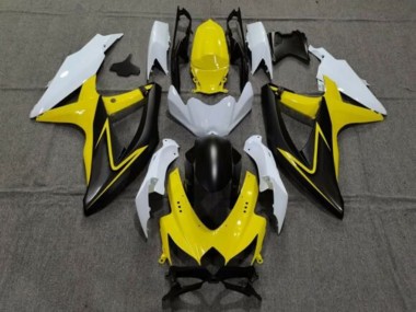 2008-2010 White Yellow Grey Black Suzuki GSXR 600 / GSXR 750 Motorcycle Fairings