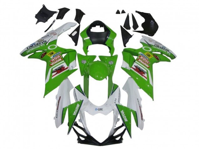 2011-2024 White Green Red Motul Suzuki GSXR 600 / GSXR 750 Motorcycle Fairings