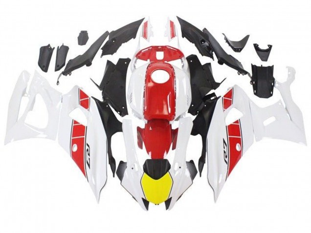 2021-2024 White Yellow Red Stripe Yamaha YZF R7 Motorcycle Fairings