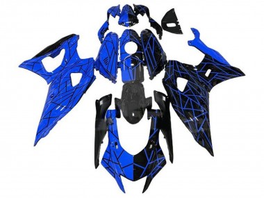 2021-2024 Blue Black Split Lines Yamaha YZF R7 Motorcycle Fairings