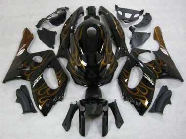 1996-2007 Black Dark Gold Flame Yamaha YZF600R Thundercat Motorcycle Fairings