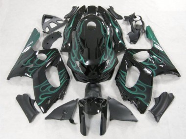 1996-2007 Black Green Flame Yamaha YZF600R Thundercat Motorcycle Fairings