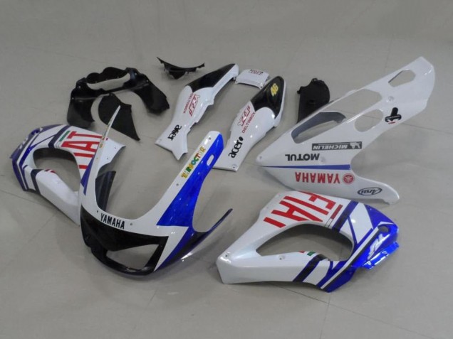 1997-2007 White Blue Red Fiat Yamaha YZF 1000R Thunderace Motorcycle Fairings