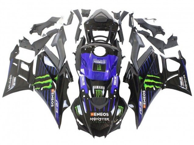 2019-2021 Blue Glossy Black Green ENEOS Monster Yamaha YZF R3/R25 Motorcycle Fairings