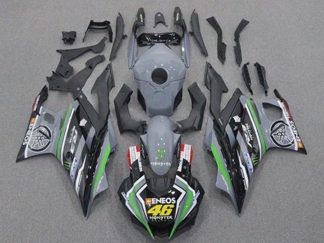 2019-2021 Grey Black Green Black ENEOS Monster 46 Yamaha YZF R3/R25 Motorcycle Fairings