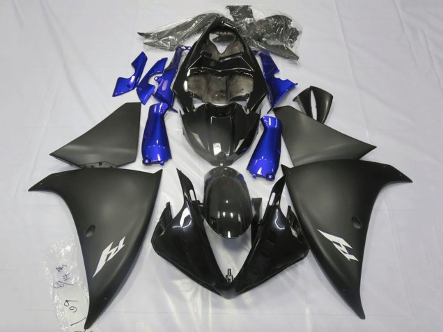 2009-2011 Glossy Black Matte Black Blue Yamaha YZF 1000 R1 Motorcycle Fairings