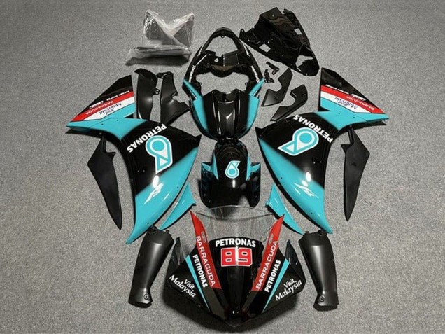 2009-2011 Glossy Black Light Blue Red Petronas Yamaha YZF 1000 R1 Motorcycle Fairings