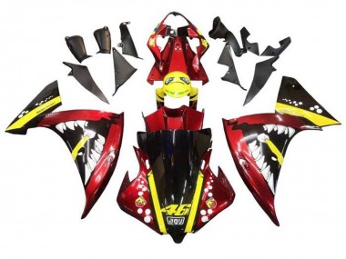 2009-2011 Red Yellow Black Shark Yamaha YZF 1000 R1 Motorcycle Fairings