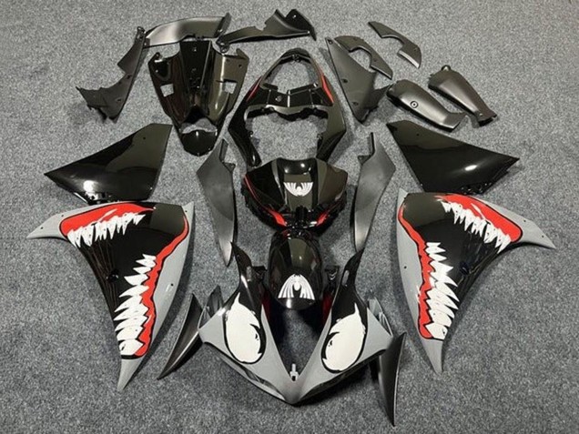 2009-2011 Grey Black Red White Shark Yamaha YZF 1000 R1 Motorcycle Fairings