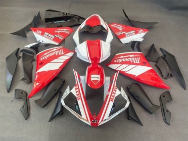 2009-2011 White Red Black Milwaukee Yamaha YZF 1000 R1 Motorcycle Fairings