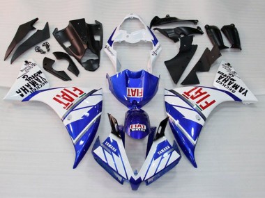 2009-2011 White Blue Red Fiat Yamaha YZF 1000 R1 Motorcycle Fairings
